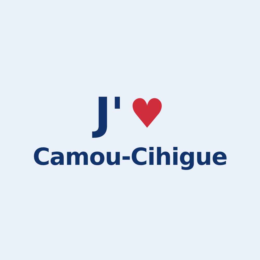 Sticker personnalisé Camou-Cihigue — design J'aime Camou-Cihigue