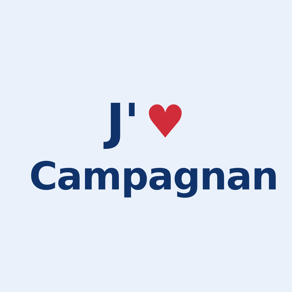 Sticker personnalisé Campagnan — design J'aime Campagnan