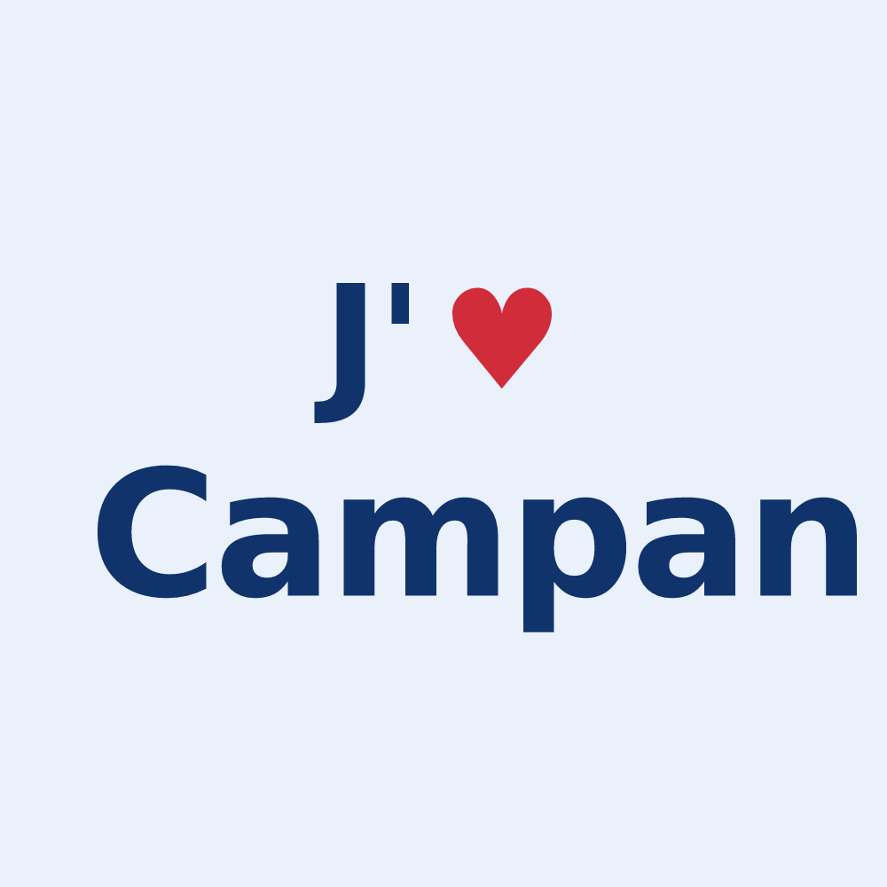 Sticker personnalisé Campan — design J'aime Campan