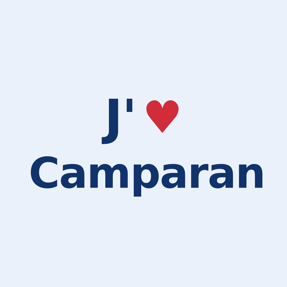 Sticker personnalisé Camparan — design J'aime Camparan