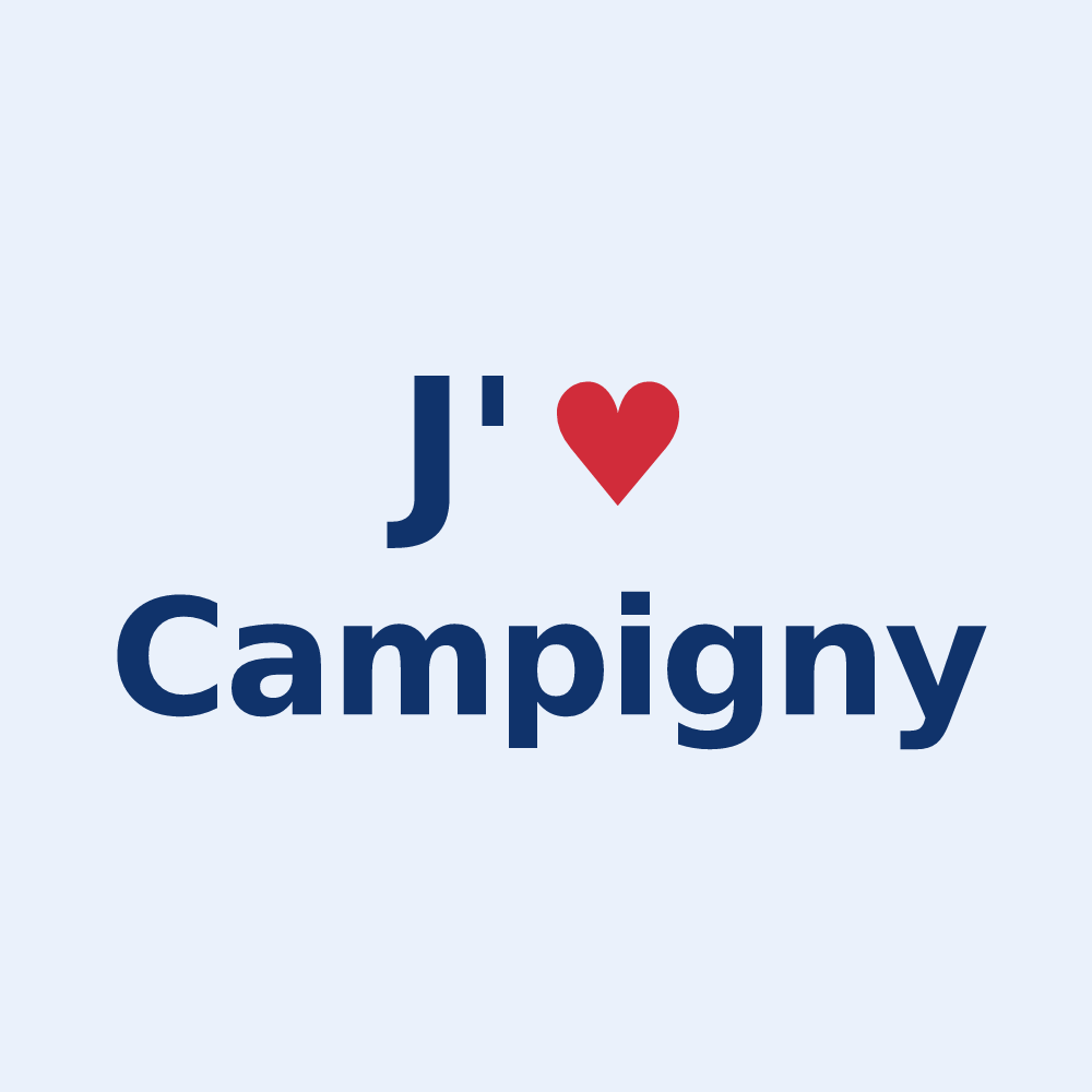 Sticker personnalisé Campigny — design J'aime Campigny