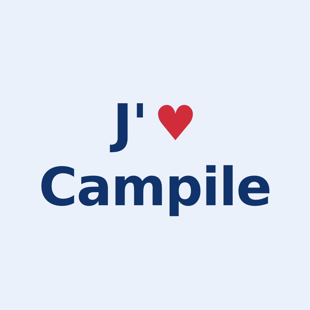 Sticker personnalisé Campile — design J'aime Campile