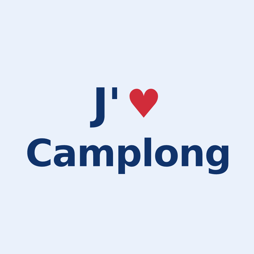 Sticker personnalisé Camplong — design J'aime Camplong