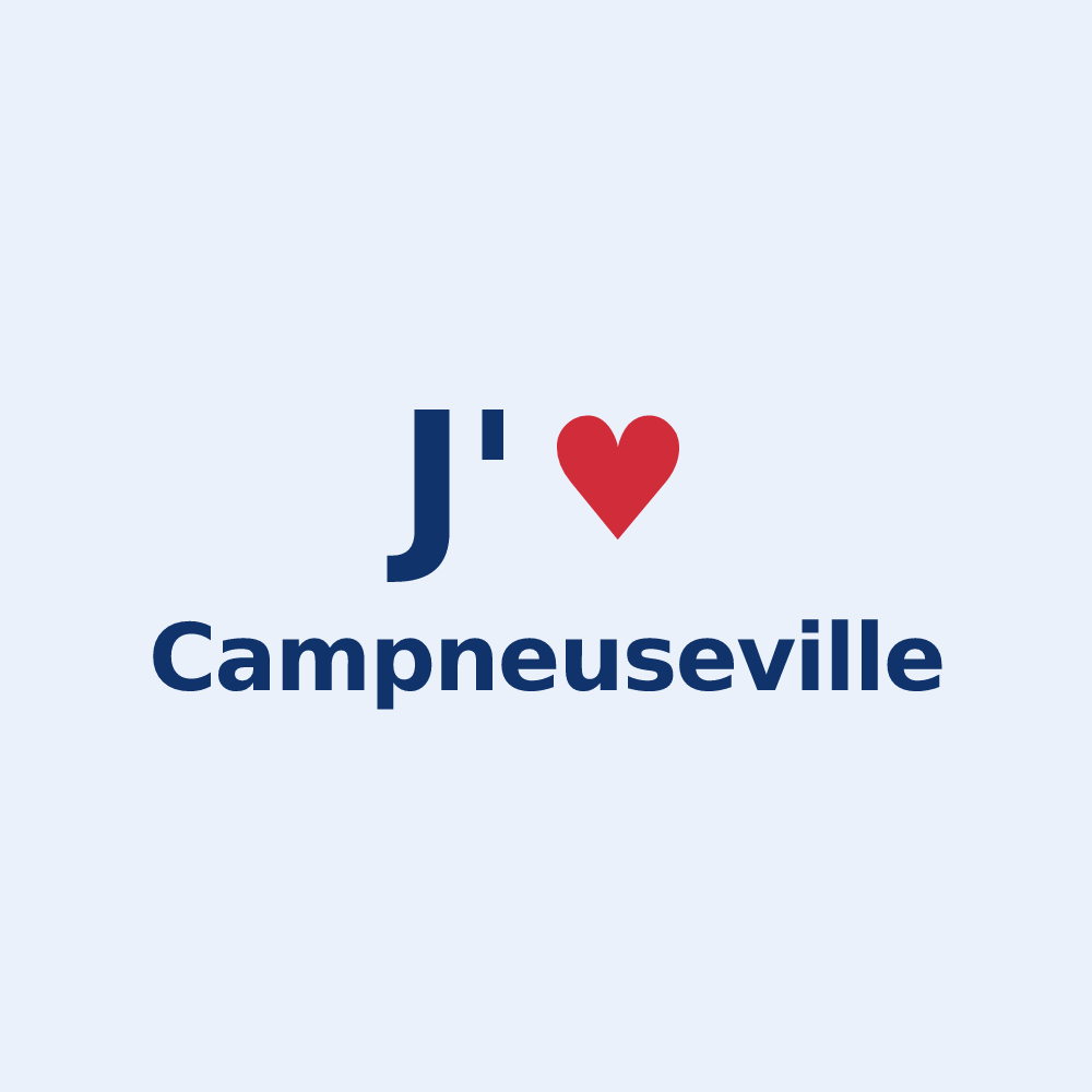 Sticker personnalisé Campneuseville — design « J'aime Campneuseville » imprimé sur le sticker
