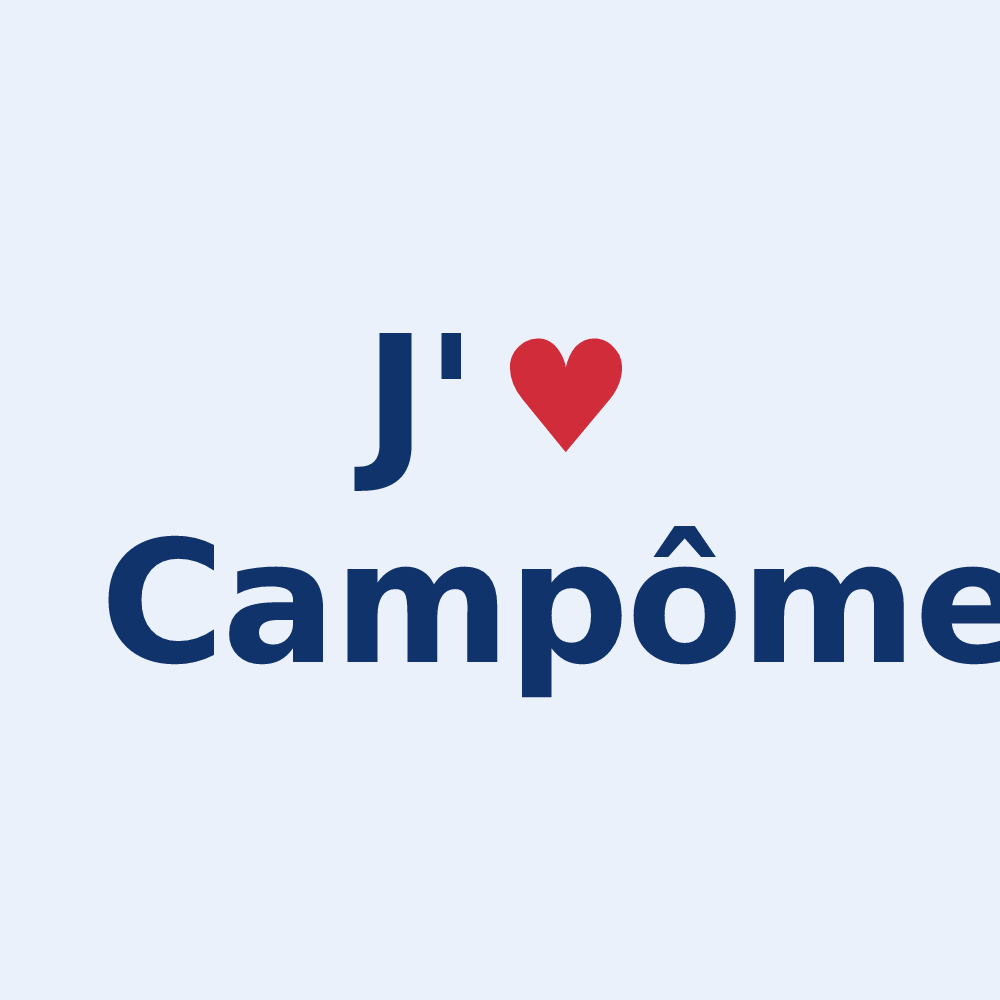 Sticker personnalisé Campôme — design J'aime Campôme