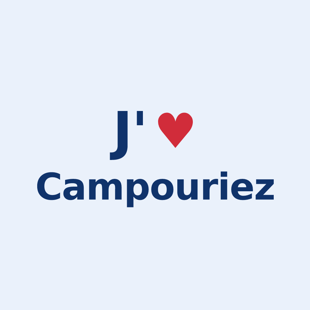Sticker personnalisé Campouriez — design J'aime Campouriez