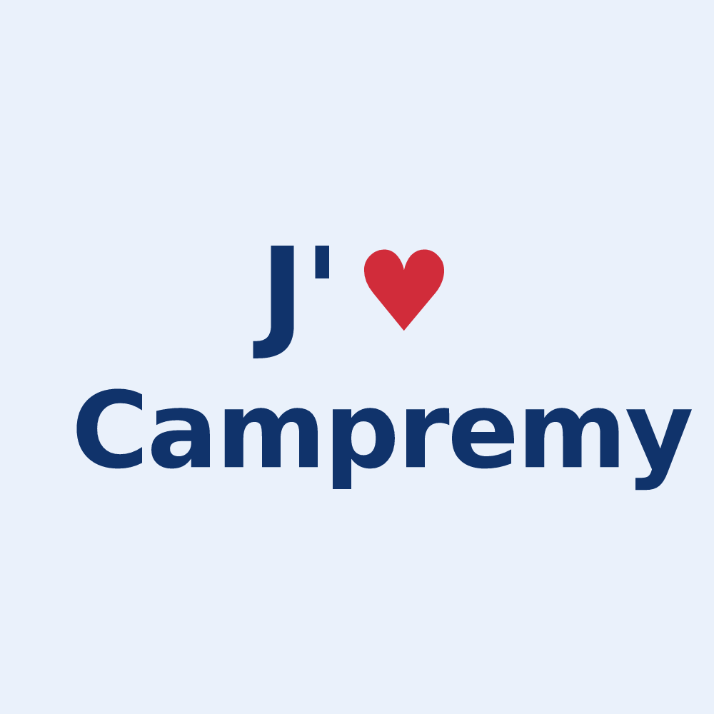 Sticker personnalisé Campremy — design J'aime Campremy