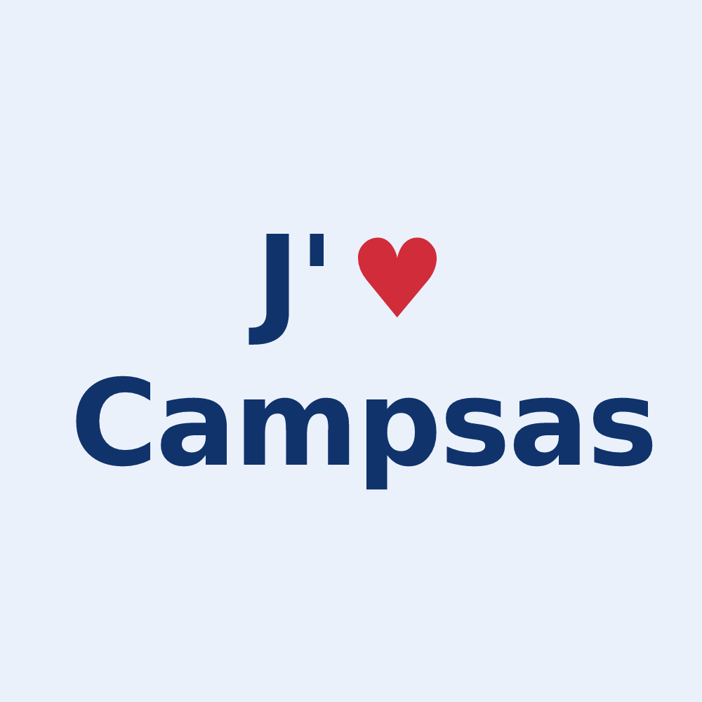 Sticker personnalisé Campsas — design J'aime Campsas