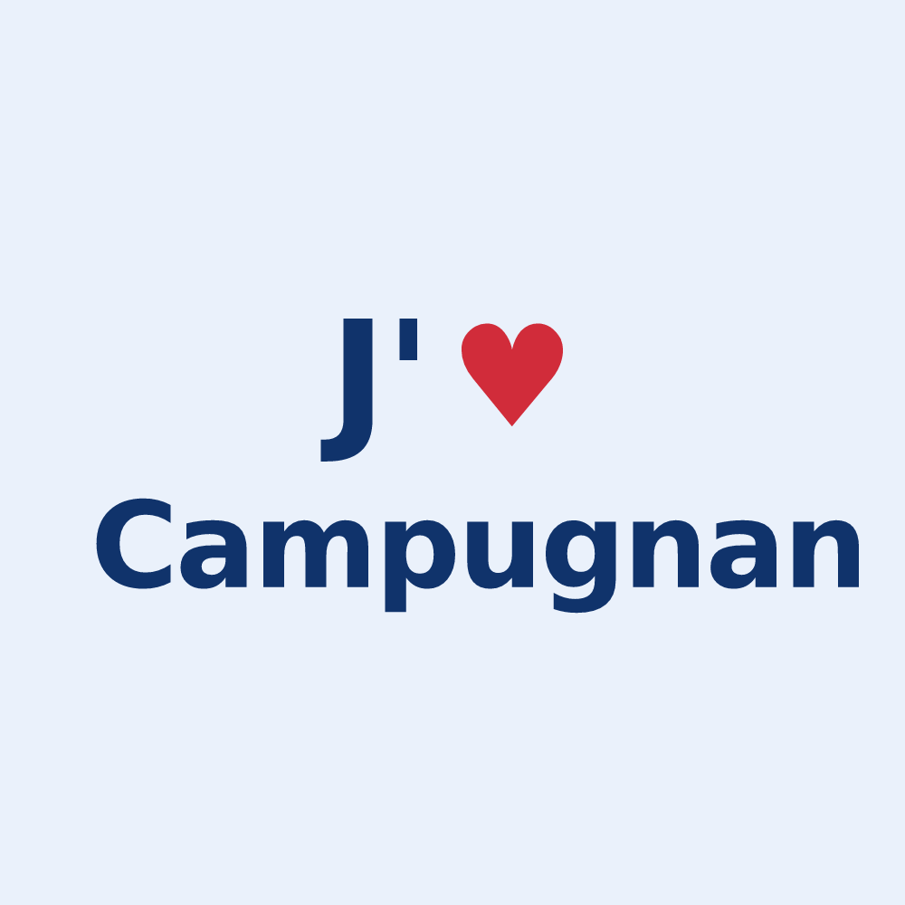 Sticker personnalisé Campugnan — design J'aime Campugnan