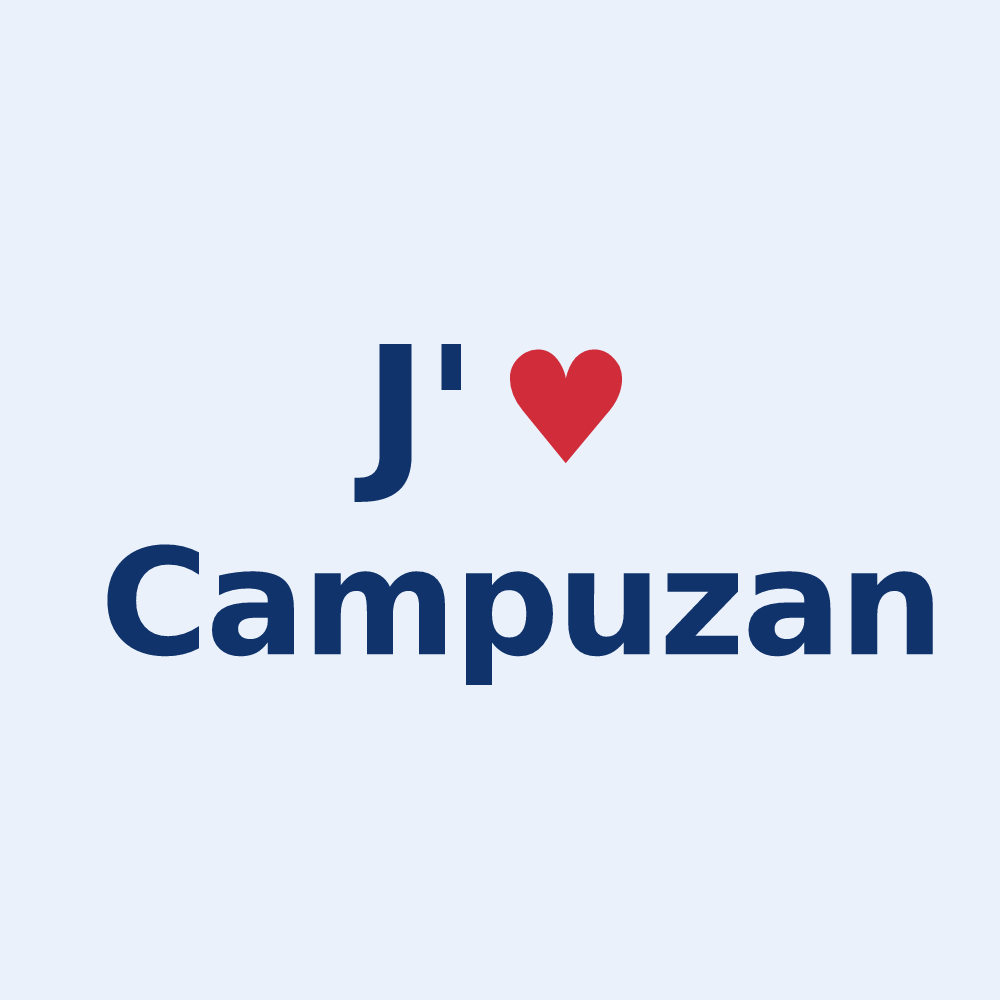 Sticker personnalisé Campuzan — design J'aime Campuzan