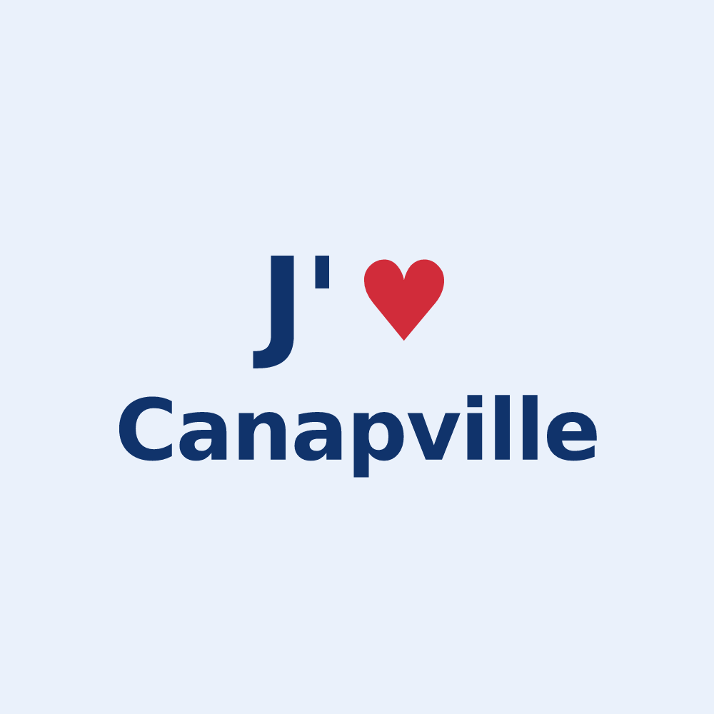 Sticker personnalisé Canapville — design J'aime Canapville