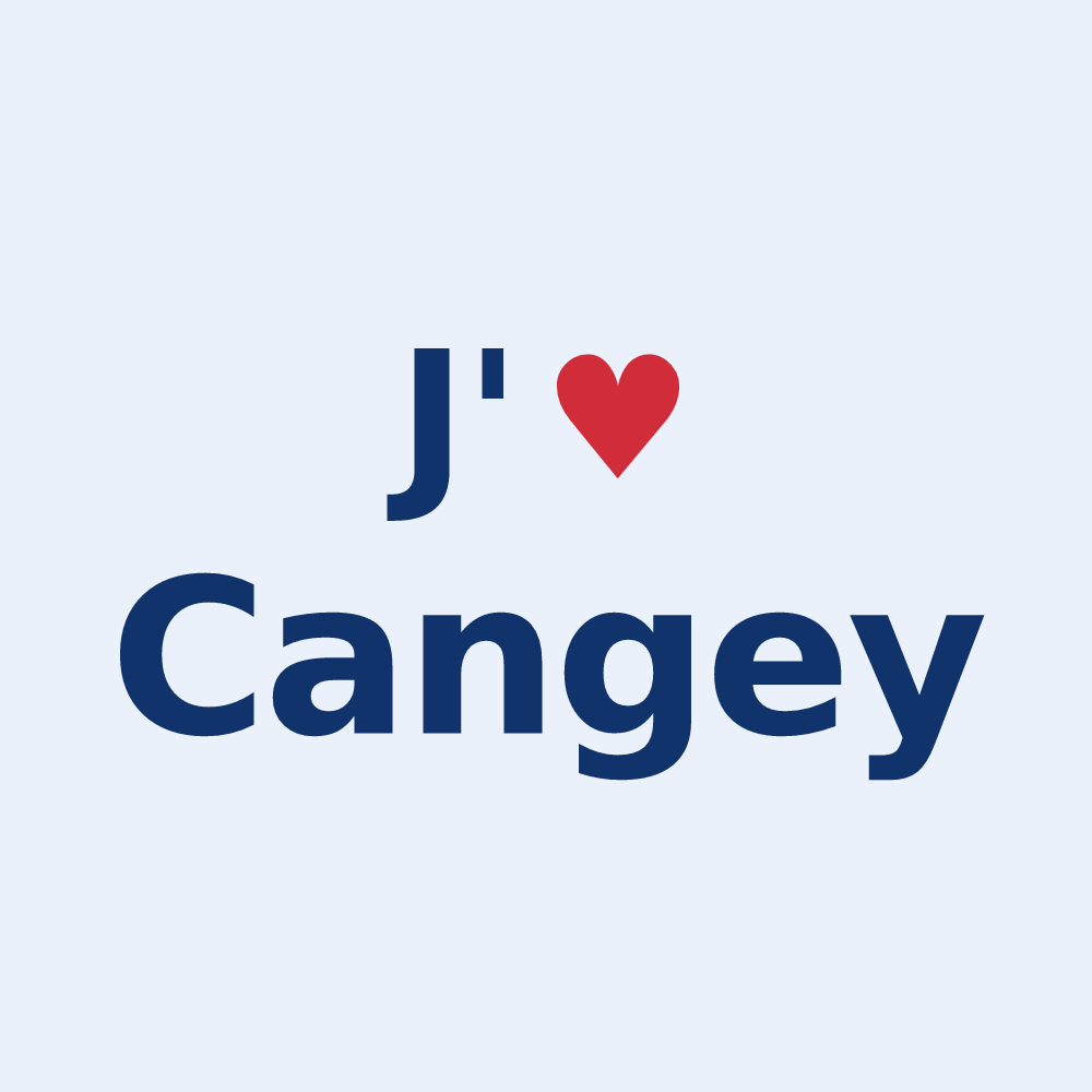 Sticker personnalisé Cangey — design J'aime Cangey
