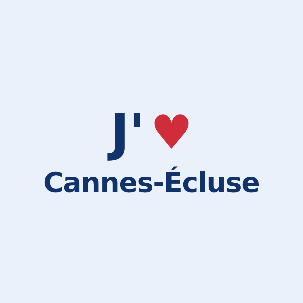Sticker personnalisé Cannes-Écluse — design J'aime Cannes-Écluse