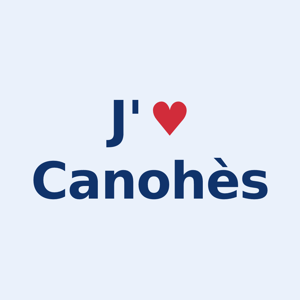 Sticker personnalisé Canohès — design J'aime Canohès