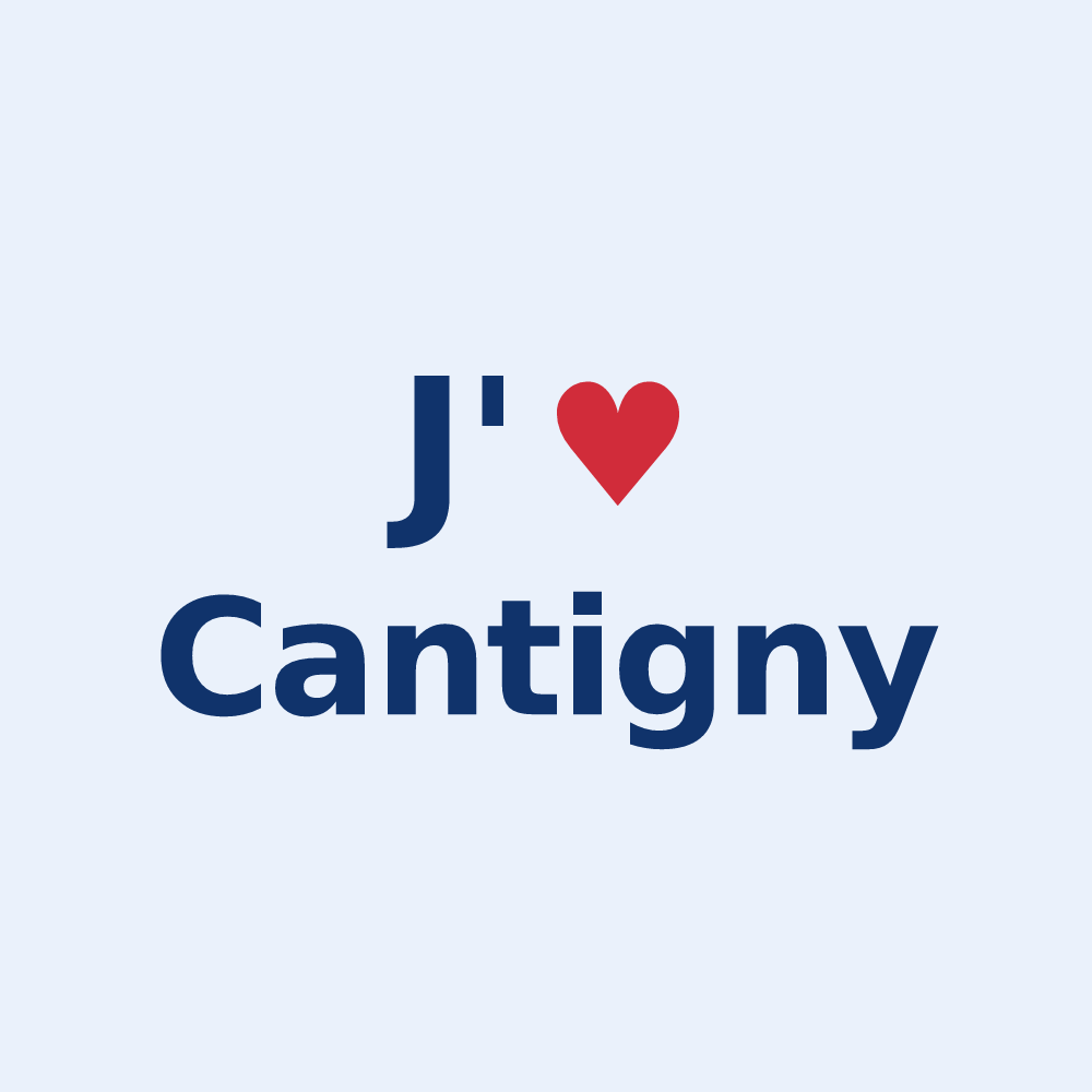 Sticker personnalisé Cantigny — design J'aime Cantigny