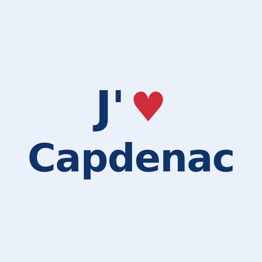 Sticker personnalisé Capdenac — design « J'aime Capdenac » imprimé sur le sticker
