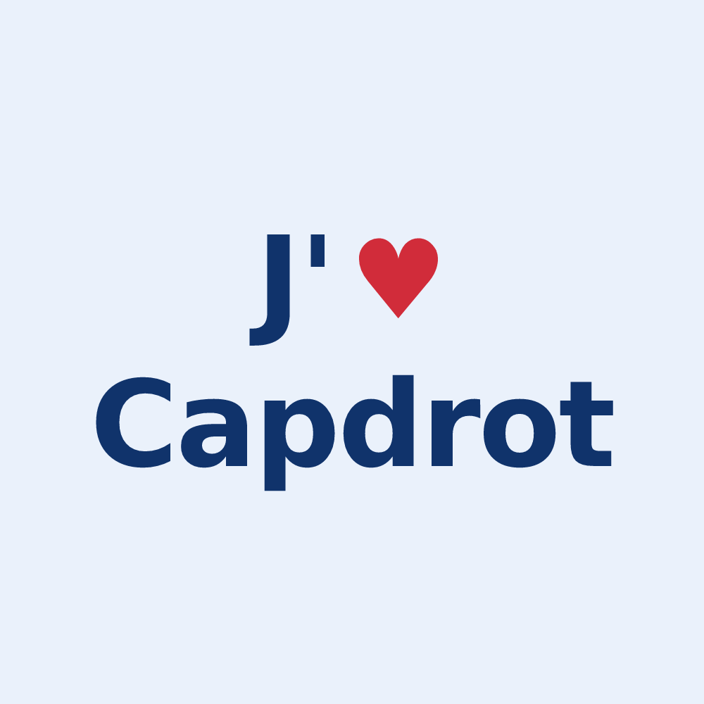 Sticker personnalisé Capdrot — design J'aime Capdrot