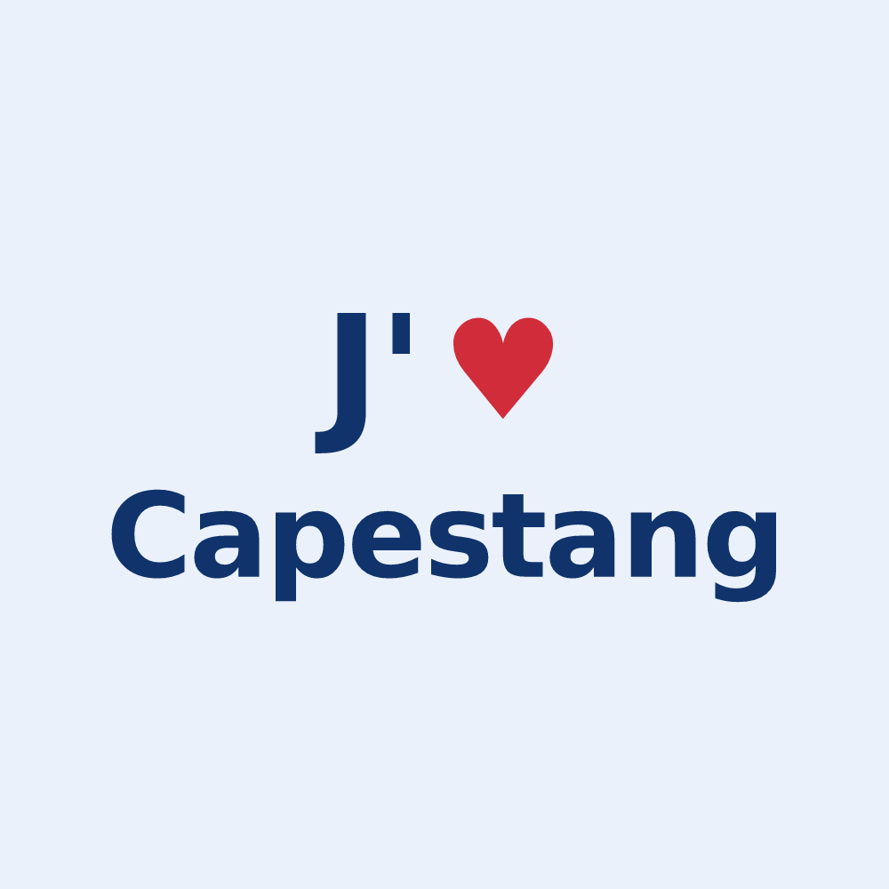 Sticker personnalisé Capestang — design J'aime Capestang