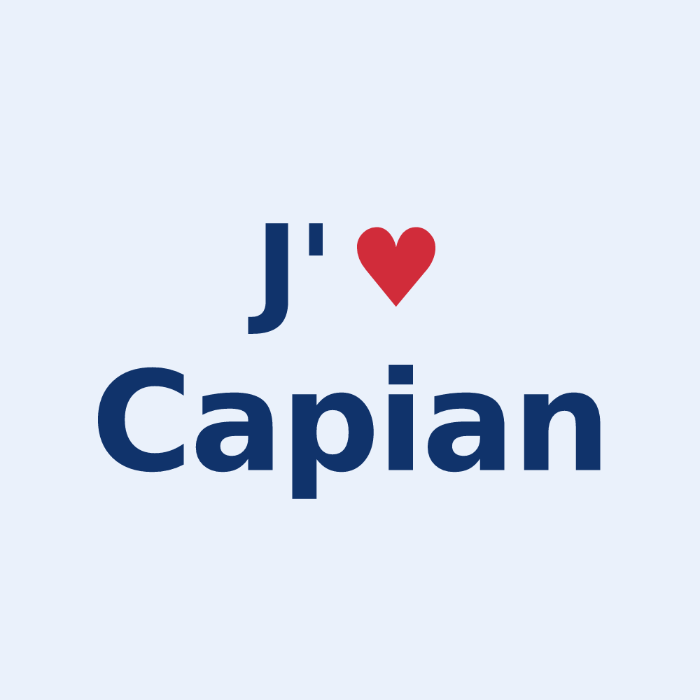Sticker personnalisé Capian — design J'aime Capian