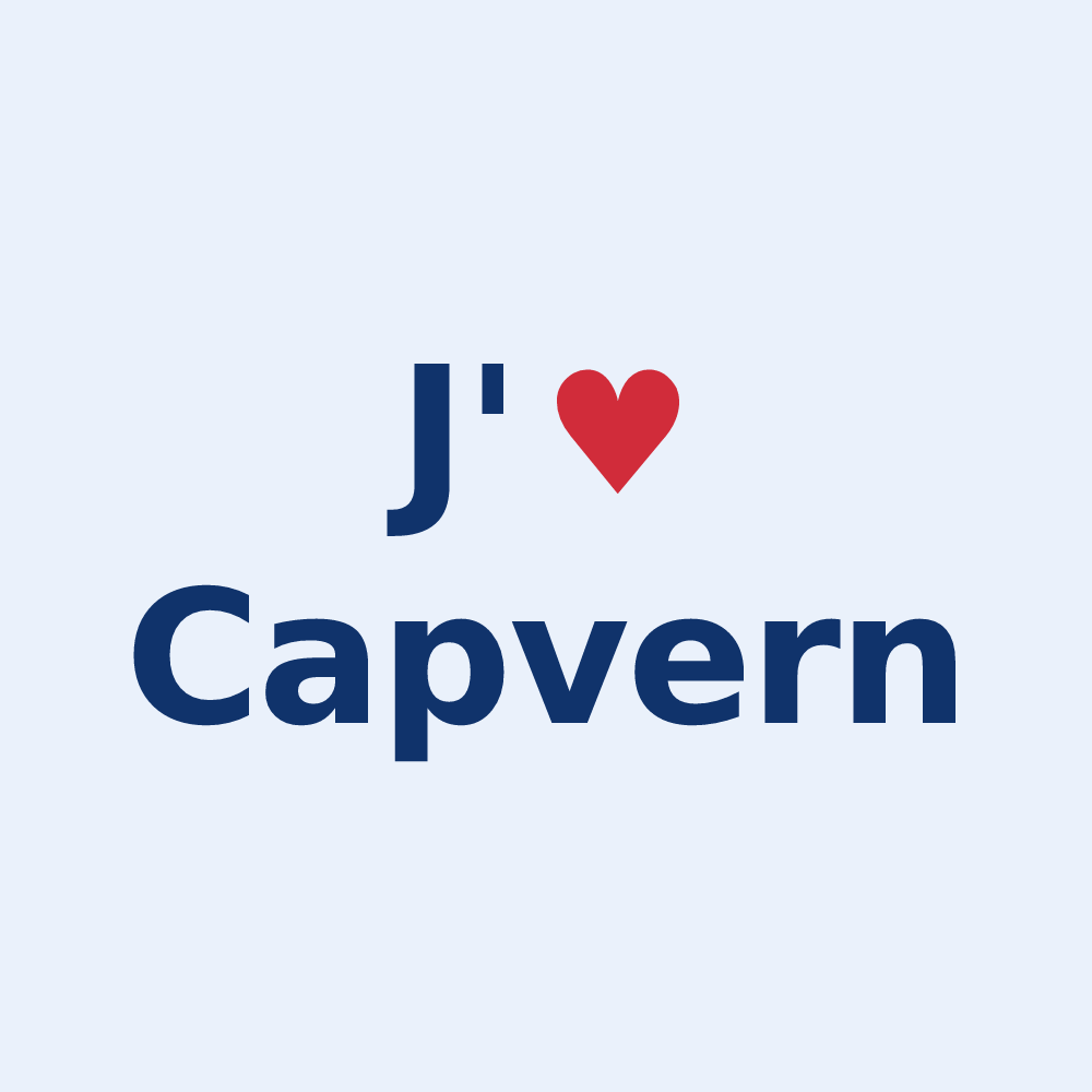 Sticker personnalisé Capvern — design « J'aime Capvern » imprimé sur le sticker