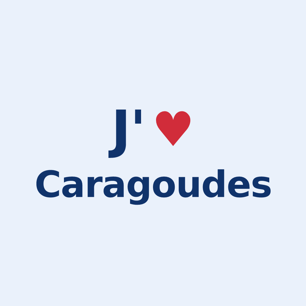Sticker personnalisé Caragoudes — design J'aime Caragoudes
