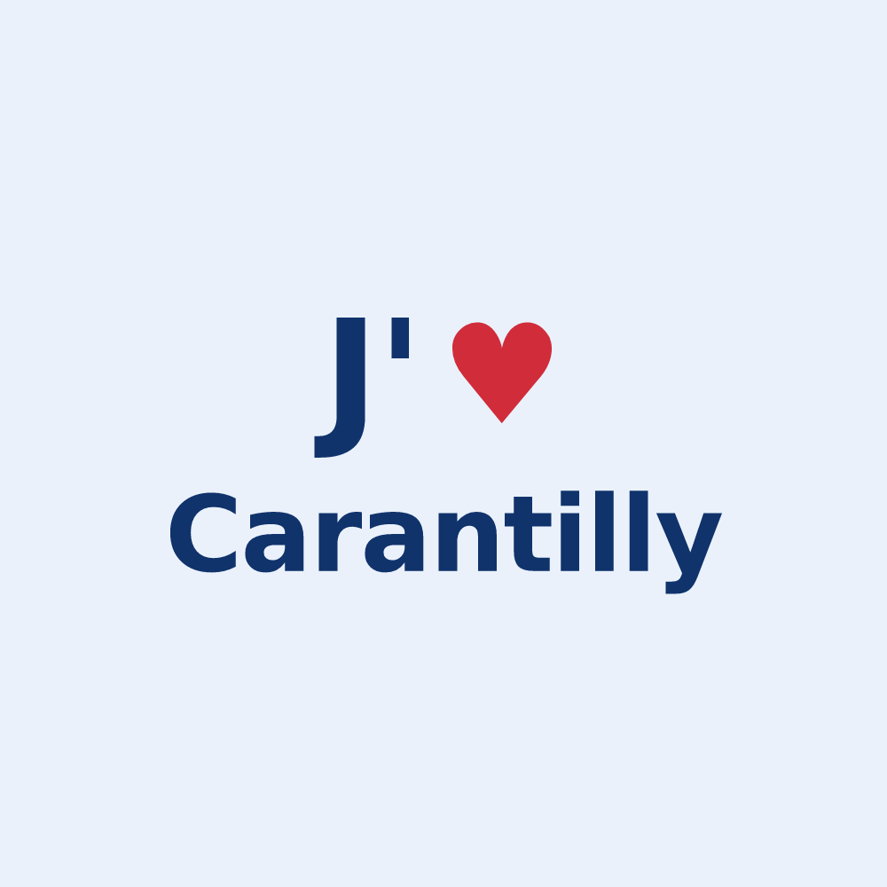 Sticker personnalisé Carantilly — design J'aime Carantilly