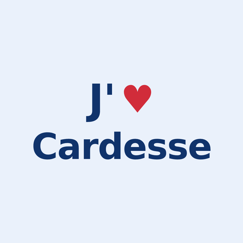 Sticker personnalisé Cardesse — design J'aime Cardesse