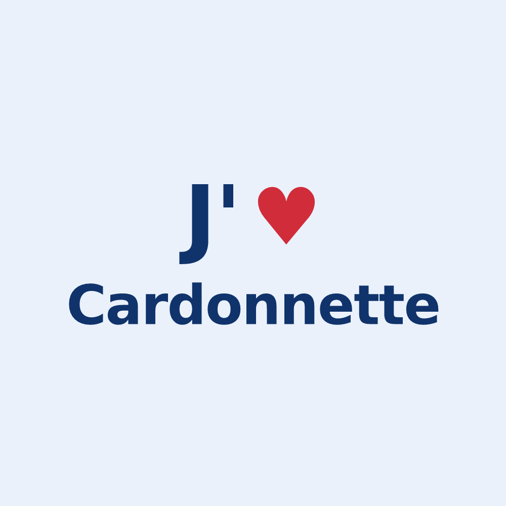 Sticker personnalisé Cardonnette — design « J'aime Cardonnette » imprimé sur le sticker