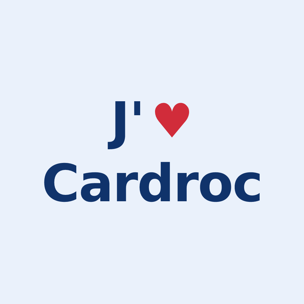 Sticker personnalisé Cardroc — design J'aime Cardroc