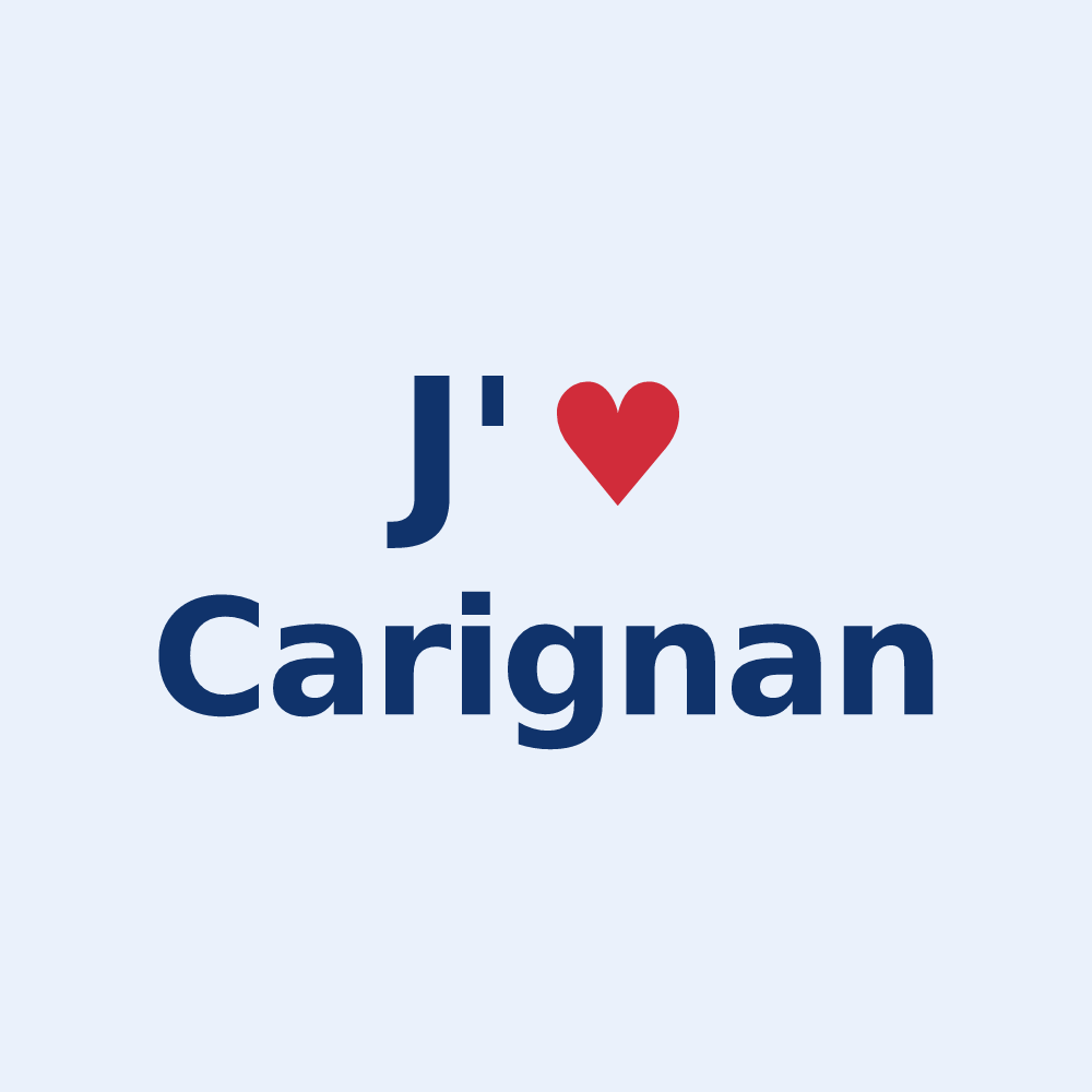 Sticker personnalisé Carignan — design J'aime Carignan