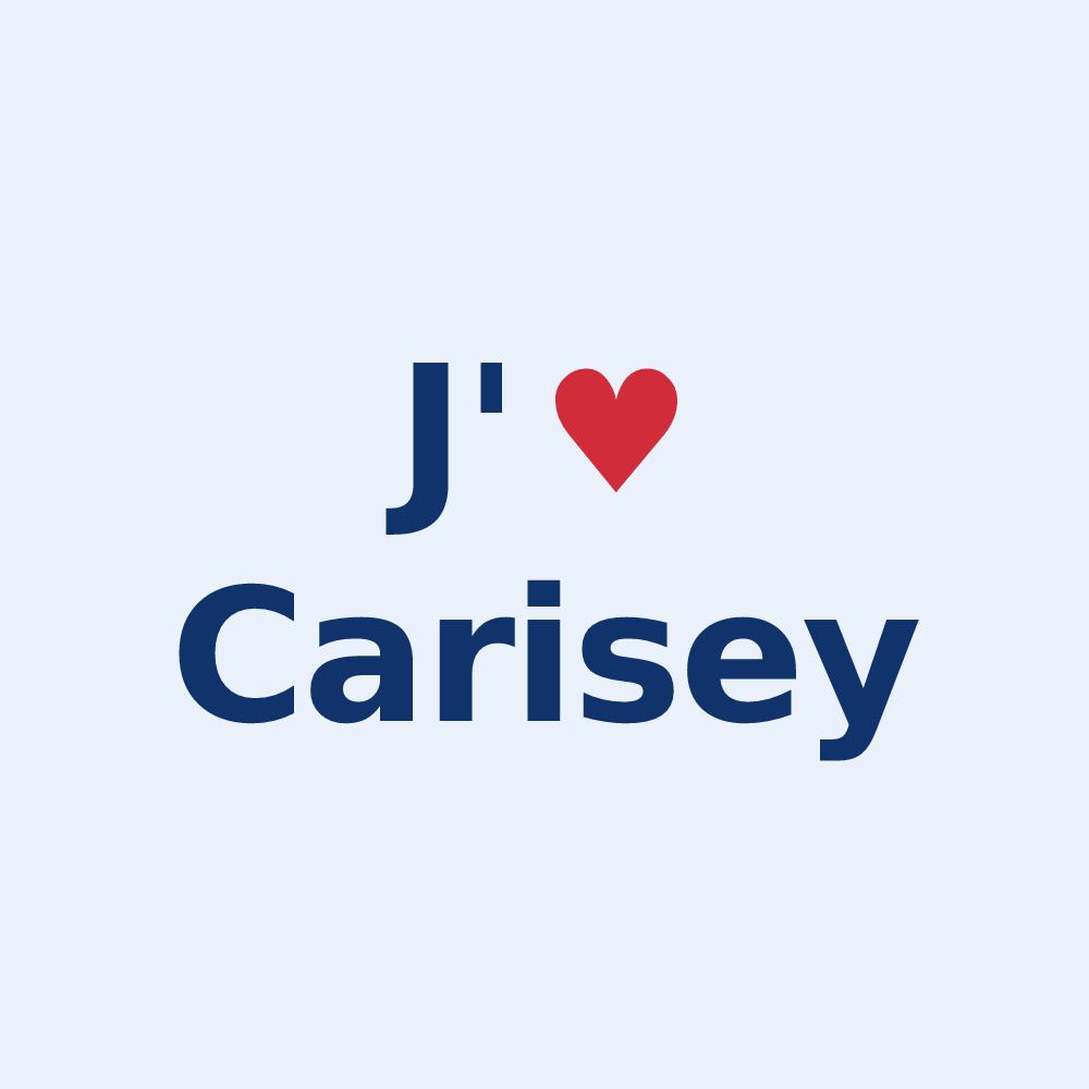 Sticker personnalisé Carisey — design J'aime Carisey