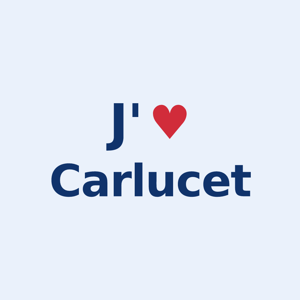 Sticker personnalisé Carlucet — design J'aime Carlucet