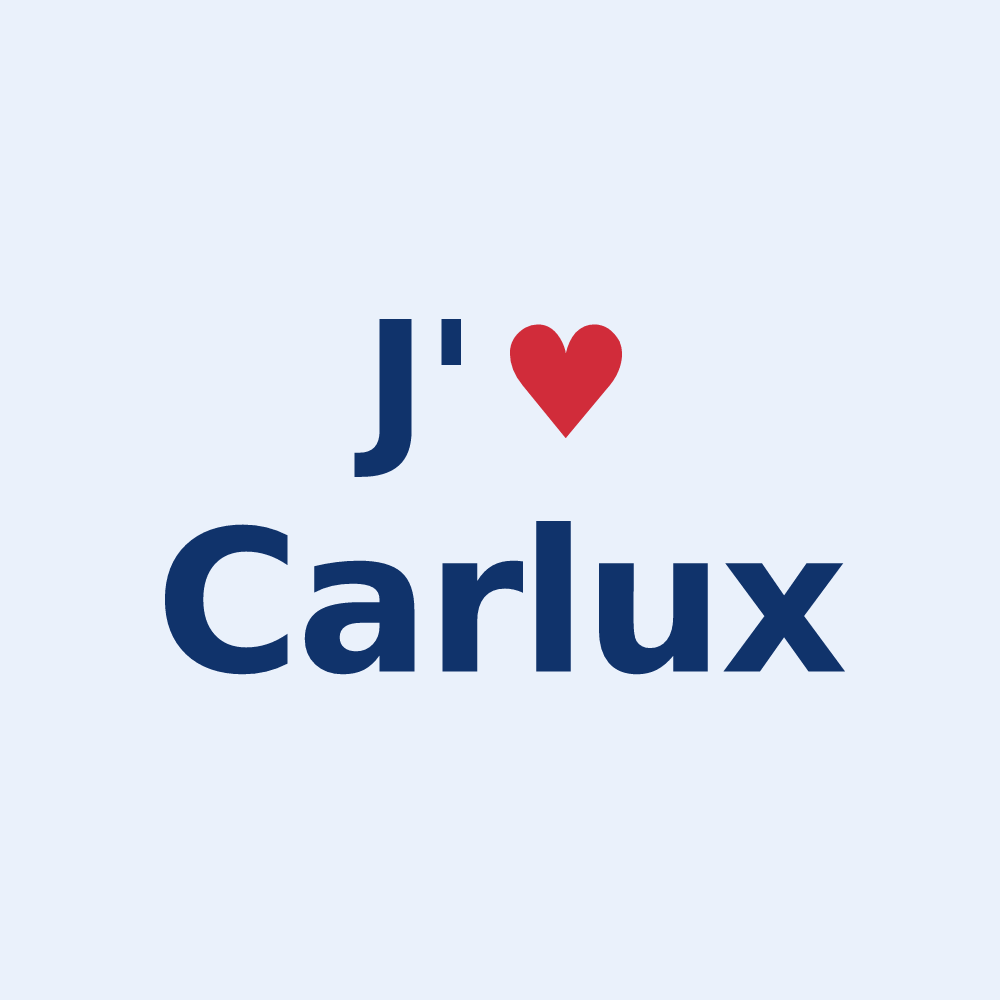 Sticker personnalisé Carlux — design J'aime Carlux