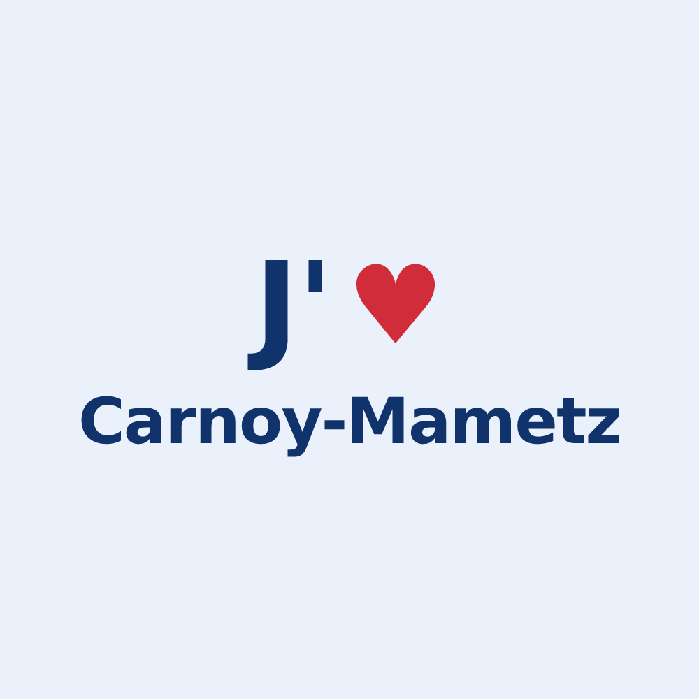 Sticker personnalisé Carnoy-Mametz — design « J'aime Carnoy-Mametz » imprimé sur le sticker