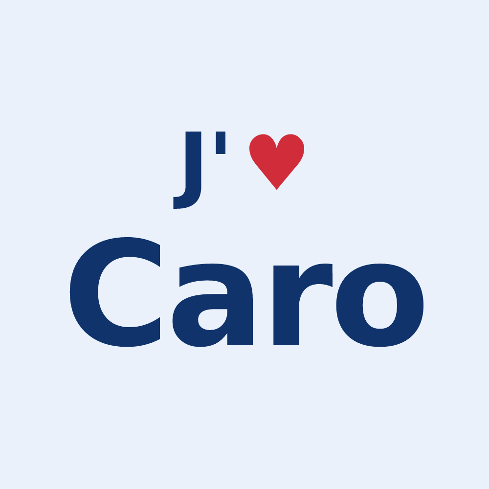 Sticker personnalisé Caro — design J'aime Caro