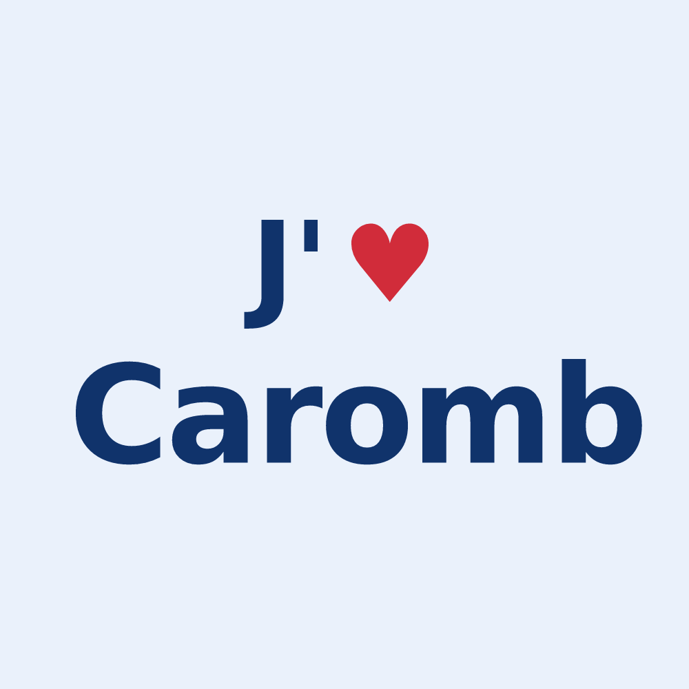Sticker personnalisé Caromb — design J'aime Caromb