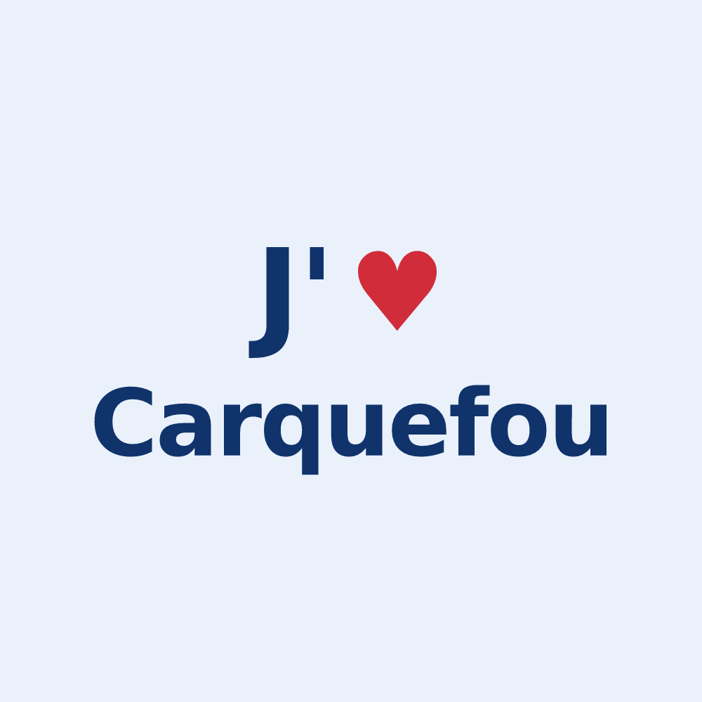 Sticker personnalisé Carquefou — design J'aime Carquefou