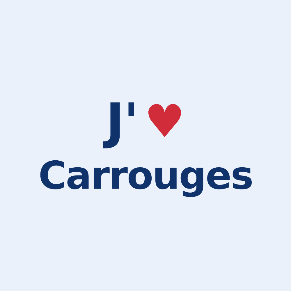 Sticker personnalisé Carrouges — design « J'aime Carrouges » imprimé sur le sticker