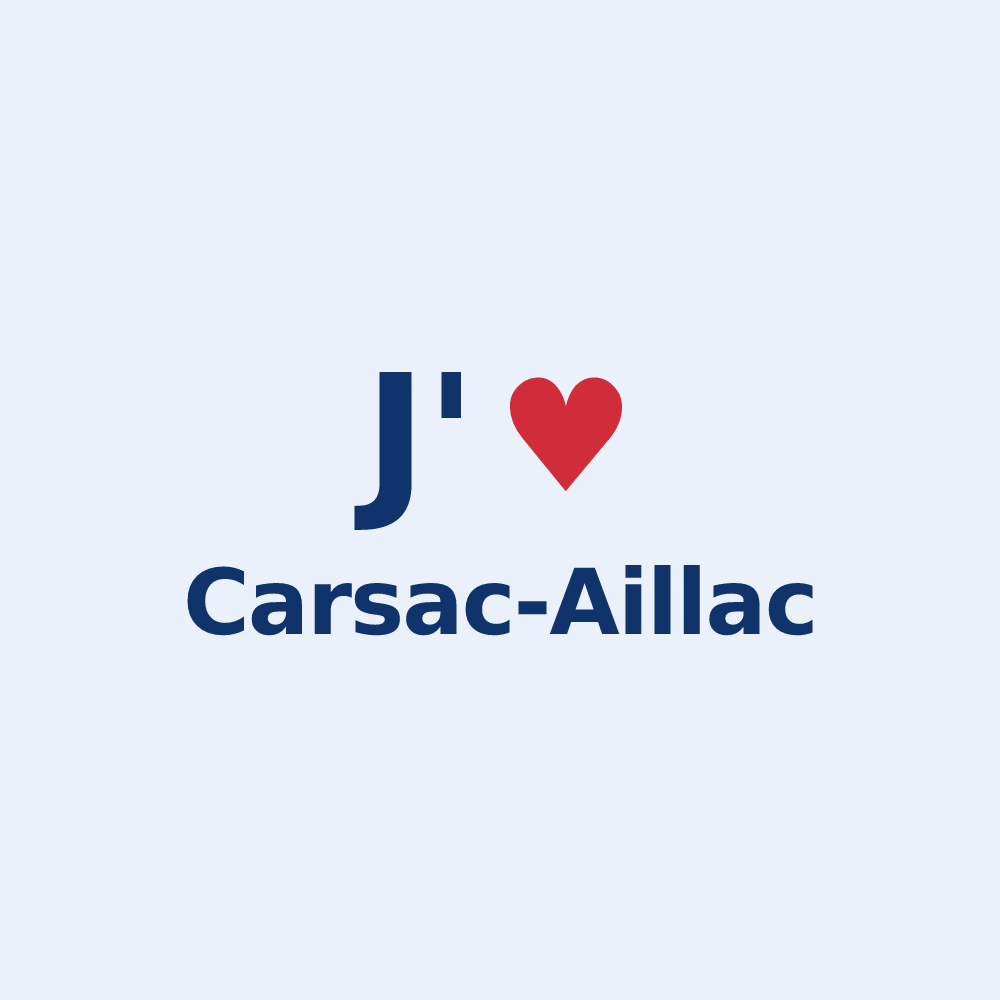Sticker personnalisé Carsac-Aillac — design J'aime Carsac-Aillac