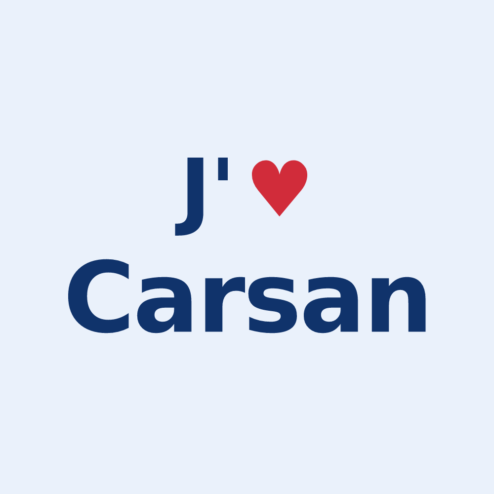 Sticker personnalisé Carsan — design J'aime Carsan