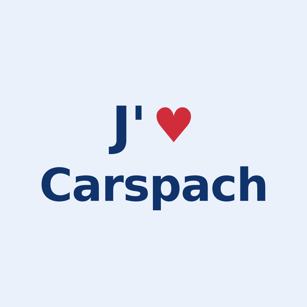 Sticker personnalisé Carspach — design J'aime Carspach
