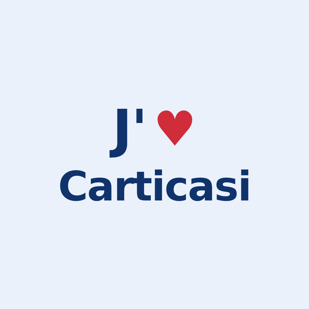 Sticker personnalisé Carticasi — design J'aime Carticasi