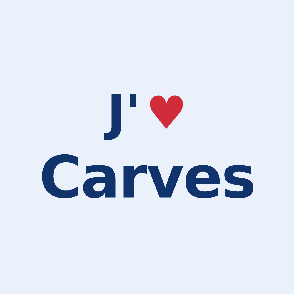 Sticker personnalisé Carves — design J'aime Carves