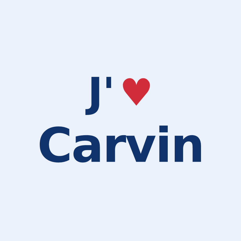 Sticker personnalisé Carvin — design J'aime Carvin
