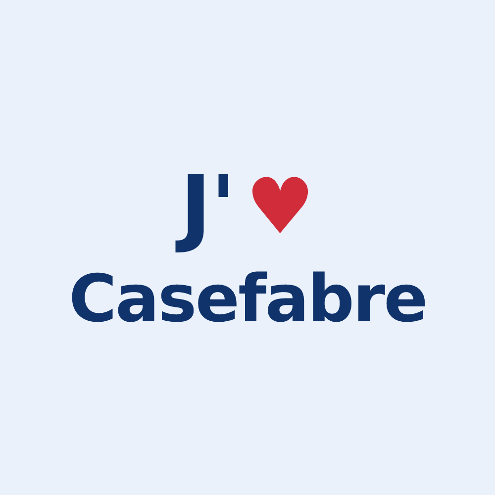 Sticker personnalisé Casefabre — design J'aime Casefabre