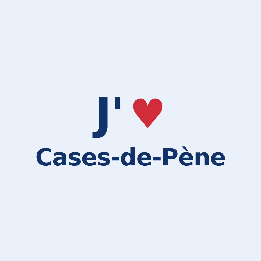 Sticker personnalisé Cases-de-Pène — design J'aime Cases-de-Pène
