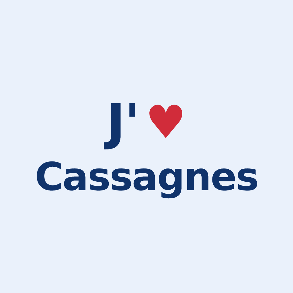 Sticker personnalisé Cassagnes — design J'aime Cassagnes
