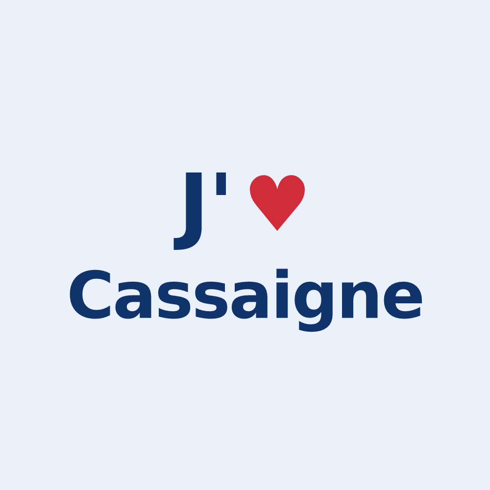Sticker personnalisé Cassaigne — design J'aime Cassaigne