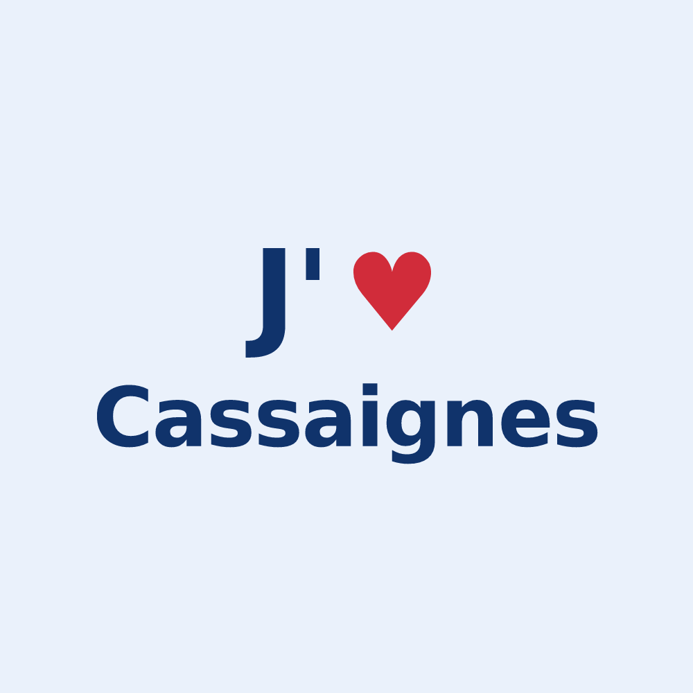 Sticker personnalisé Cassaignes — design J'aime Cassaignes