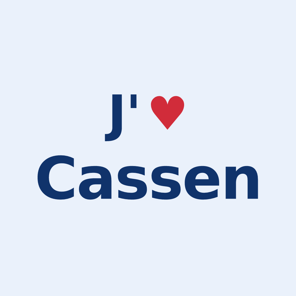 Sticker personnalisé Cassen — design J'aime Cassen